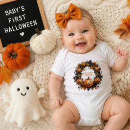 赤ちゃんの初めてのハロウィン・パンプキンリース ベビーボディスーツ