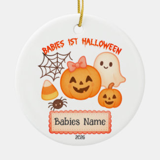 赤ちゃんの初めてのハロウィーン オーナメント(名入れ可能) セラミックオーナメント
