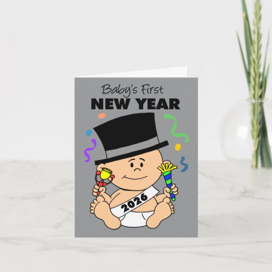 赤ちゃんの初めての新年 2026 コンフェティ シーズンカード (正面)