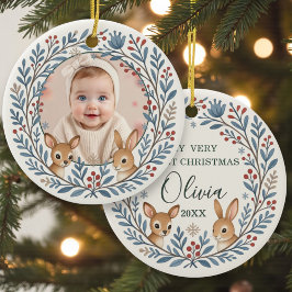 赤ちゃんの初めての森のノルディッククリスマスの思い出 セラミックオーナメント