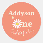 赤ちゃんの初めての誕生日デイジー ラウンドシール (正面)