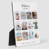 赤ちゃんの初めての1年 フォトコラージュ 誕生統計 フォトプラーク (側面)