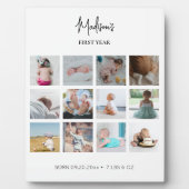 赤ちゃんの初めての1年 フォトコラージュ 誕生統計 フォトプラーク (正面)