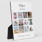 赤ちゃんの初めての1年 フォトコラージュ 誕生統計 フォトプラーク (側面)