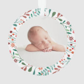赤ちゃんの初クリスマス フローラル オーナメント (裏面)