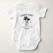 赤ちゃんの初海水浴Tシャツ バケーション ヤシの木  ベビーボディスーツ (裏面)