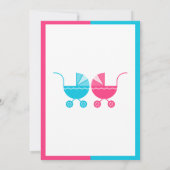 赤ちゃんの双子が男の子か女の子かお披露目 招待状 (裏面)