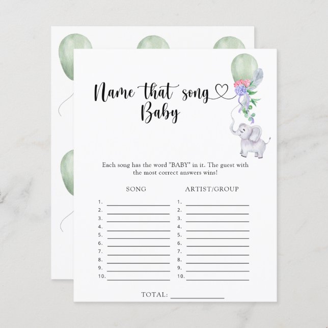 赤ちゃんの名前がついたリトルエレファントの歌 (正面/裏面)