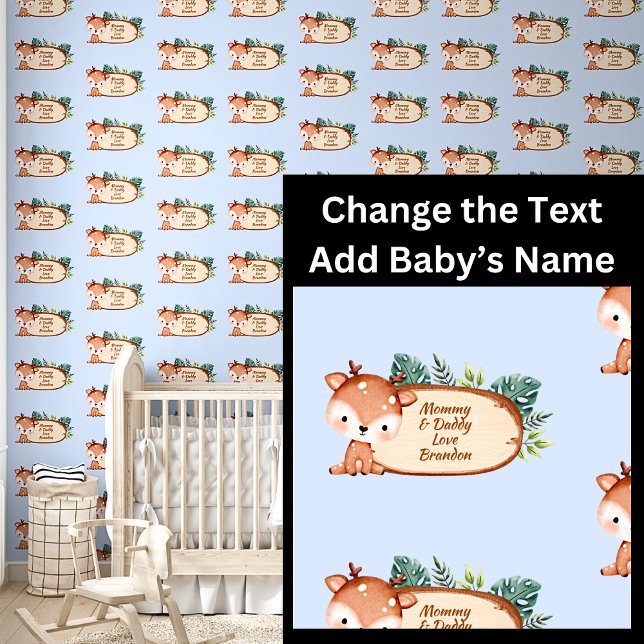 赤ちゃんの名前のテキストフレーズを追加，かわいい赤ちゃんの鹿のサイン 壁紙 (クリエイターアップロード済み)