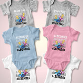 赤ちゃんの名前、肌の色は白から黒へ、でもおしゃぶりは青色のまま ベビーボディスーツ