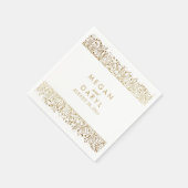 赤ちゃんの呼吸フローラ金ゴールド結婚フレーム スタンダードカクテルナプキン (角)