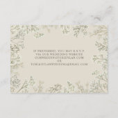 赤ちゃんの呼吸モノグラムウェディングRSVP QR エンクロージャーカード (裏面)