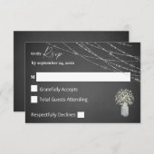 赤ちゃんの呼吸、チョーク&ストリングライトなし食事RSVP 出欠カード (正面/裏面)