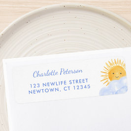 赤ちゃんの命名: 息子のご誕生おめでとう リターンアドレス ラベル