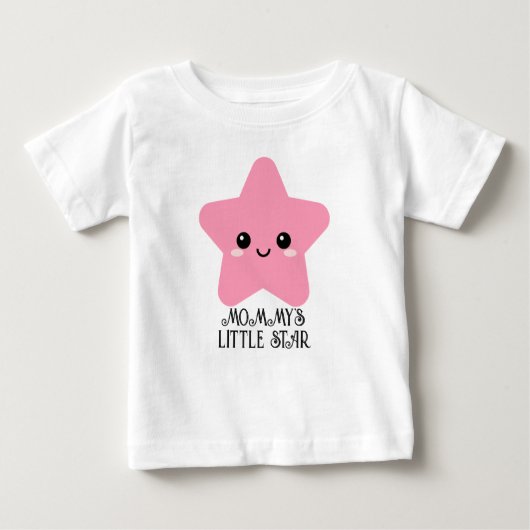 赤ちゃんの女の子にぴったりなピンクのTシャツ、新生児へのプレゼントに ベビーTシャツ (正面)