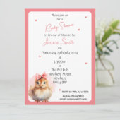赤ちゃんの女の子のひよこ 赤ちゃんのシャワーの招待状 招待状 (スタンド正面)