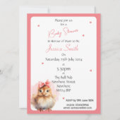 赤ちゃんの女の子のひよこ 赤ちゃんのシャワーの招待状 招待状 (正面)