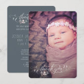 赤ちゃんの女の子のシップ＆シーのお礼 出生のお知らせ 案内状 (正面/裏面)