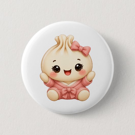 赤ちゃんの女の子のバオ 缶バッジ (正面)