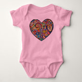 赤ちゃんの女の子のボディスーツ ベビーボディスーツ (正面)