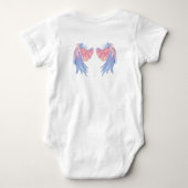 赤ちゃんの女の子のワンピース白の肌着Tシャツ ベビーボディスーツ (裏面)