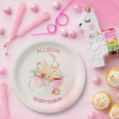赤ちゃんの女の子の妖精ピンクの赤ちゃんシャワー ペーパープレート (パーティー)