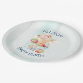 赤ちゃんの女の子の妖精ピンクの赤ちゃんシャワー ペーパープレート (アングル)