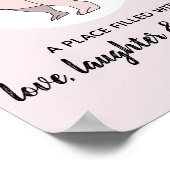 赤ちゃんの女の子の恐竜ドゥードルＴ-Ｒｅｘ名前の保育園 ポスター (角)