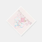 赤ちゃんの女の子の服のピンク スタンダードカクテルナプキン (角)