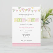 赤ちゃんの女の子の歓迎会への招待 招待状 (スタンド正面)