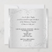 赤ちゃんの女の子の洗礼 白とピンク 招待状 (裏面)