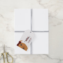 赤ちゃんの女の子の犬 マロン ギフトタグ