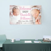 赤ちゃんの女の子の発表バナー2写真 横断幕 (トレードショー)