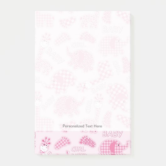 赤ちゃんの女の子の経歴 ポストイット (正面)