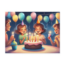 赤ちゃんの女の子の誕生日ポストカード