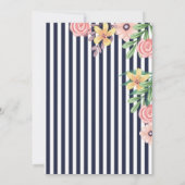 赤ちゃんの女の子の象の傘のベビーシャワー招待状 招待状 (裏面)