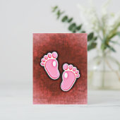 赤ちゃんの女の子の足跡足かわいい生まれたばかりの ポストカード (スタンド正面)