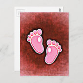 赤ちゃんの女の子の足跡足かわいい生まれたばかりの ポストカード (正面/裏面)