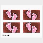 赤ちゃんの女の子の足跡足かわいい生まれたばかりの 長方形シール (シート)