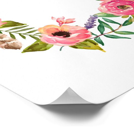 赤ちゃんの女の子の部屋の壁のアート、植物の壁の装飾 ポスター (角)