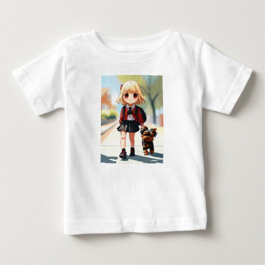赤ちゃんの女の子のTシャツ ベビーTシャツ (正面)