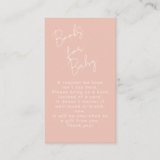 赤ちゃんの女の子シャワーのためのシックなピンクのホタテ貝のシェルブック エンクロージャーカード (正面)