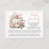 赤ちゃんの女の子シャワーのためのピンクの小さなカボチャの本 エンクロージャーカード (正面)