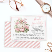 赤ちゃんの女の子シャワーのためのピンクの小さなカボチャの本 エンクロージャーカード