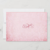 赤ちゃんの女の子ピンクの出産の告知 案内状 (裏面)