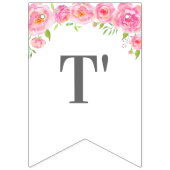 赤ちゃんの女の子ピンクの牡丹フローラシャワー バンティングフラッグ (第2の旗)