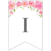 赤ちゃんの女の子ピンクの牡丹フローラシャワー バンティングフラッグ (第1の旗)