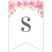 赤ちゃんの女の子ピンクの牡丹フローラシャワー バンティングフラッグ (第3の旗)