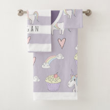 赤ちゃんの女の子ピンク·ドードル·ユニコーン·レインボー·パターン名