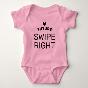 赤ちゃんの女の子用Future Swipe Right ベビーボディスーツ